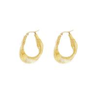 alliage de zinc boucle d'oreille cercle, Placage, bijoux de mode & pour femme, doré, 40x30mm, Vendu par paire