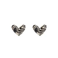 Tibetan Style Stud Earring, Heart, fashion jewelry & for woman & enamel, more colors for choice, 13x21mm, Sold By Pair