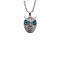 Tibetan Style Jewelry Necklace, Owl, fashion jewelry & Unisex & with rhinestone, more colors for choice, Length:60 cm, Sold By PC