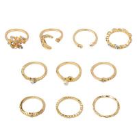 Zinc Alloy Ring Set plated & fashion jewelry & for woman & with rhinestone 1.8-2.1cm Sold By Set