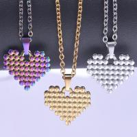 Stainless Steel Jewelry Necklace, 304 Stainless Steel, Heart, Vacuum Ion Plating, Unisex & different styles for choice, more colors for choice, 20x18mm, Length:Approx 50 cm, Sold By PC