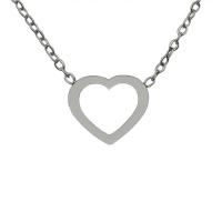 Stainless Steel Jewelry Necklace, 304 Stainless Steel, Heart, Vacuum Plating, Unisex & hollow, more colors for choice, 10x8.50mm, Length:Approx 50 cm, Sold By PC