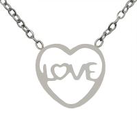 Stainless Steel Jewelry Necklace, 304 Stainless Steel, Heart, Vacuum Plating, Unisex & hollow, more colors for choice, 11x10mm, Length:Approx 50 cm, Sold By PC