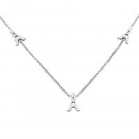 Edelstahl Schmuck Halskette, 304 Edelstahl, Eiffelturm, für Frau, keine, 7.50x11mm, Länge ca. 50 cm, verkauft von PC