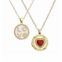 Cubic Zircon Micro Pave Brass Necklace, with 1.97 extender chain, gold color plated, different styles for choice & micro pave cubic zirconia & for woman & enamel, golden, nickel, lead & cadmium free, Length:17.72 Inch, Sold By PC