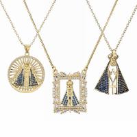 Cubic Zircon Micro Pave Brass Necklace, with 1.97 extender chain, gold color plated, Unisex & different styles for choice & micro pave cubic zirconia, more colors for choice, nickel, lead & cadmium free, Length:17.72 Inch, Sold By PC