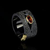 Cubic cirkónium Brass Finger Ring, Sárgaréz, különböző méretű a választás & mikro egyengetni cirkónia & a nő, fekete, nikkel, ólom és kadmium mentes, 23x11mm, Által értékesített PC
