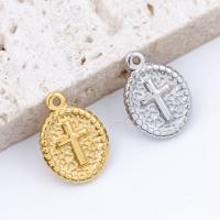 Stainless Steel Cross Pendants, 304 Stainless Steel, Vacuum Ion Plating, DIY, more colors for choice, 13x18mm, 3PCs/Bag, Sold By Bag