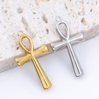Stainless Steel Cross Pendants, 304 Stainless Steel, Vacuum Ion Plating, DIY, more colors for choice, 17x30mm, 3PCs/Bag, Sold By Bag