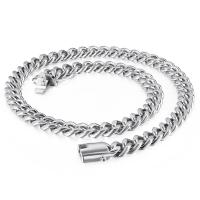 Stainless Steel Chain Necklace, 316L Stainless Steel, Vacuum Ion Plating, different styles for choice & for man, more colors for choice, 11mm, Length:Approx 21.26 Inch, Approx 7.09 Inch, Sold By PC
