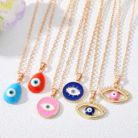 Evil Eye Jewelry Necklace, Tibetan Style, with 5cm extender chain, gold color plated, Different Shape for Choice & evil eye pattern & enamel, more colors for choice, nickel, lead & cadmium free, Length:50 cm, Sold By PC