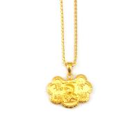 Collar de Latón, metal, chapado en oro real, Joyería & para mujer, dorado, libre de níquel, plomo & cadmio, 26x26mm, longitud 50 cm, Vendido por UD