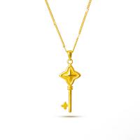 Brass Necklace, Key, real gold plated, fashion jewelry & for woman, golden, nickel, lead & cadmium free, 12x24mm, Length:45 cm, Sold By PC
