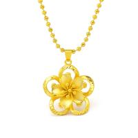 Messing Halskette, Blume, goldfarben plattiert, Modeschmuck & für Frau, goldfarben, frei von Nickel, Blei & Kadmium, 29x36mm, Länge:45 cm, verkauft von PC