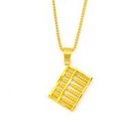 Brass Necklace, Abacus, gold color plated, fashion jewelry & for woman, golden, nickel, lead & cadmium free, 14x32mm, Length:45 cm, Sold By PC