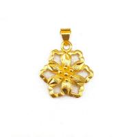 Brass Jewelry Pendants, Flower, gold color plated, DIY & for woman, golden, nickel, lead & cadmium free, 25x20mm, Sold By PC