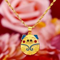 Brass Necklace Pig gold color plated fashion jewelry & for woman nickel lead & cadmium free Length 45 cm Sold By PC