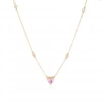 Cubic Zircon Micro Pave Brass Necklace plated micro pave cubic zirconia & for woman Length Approx 17.3 Inch Sold By PC