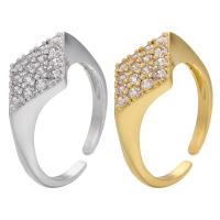 Cubic Zirconia Micro Pave Brass Ring, plated, Adjustable & micro pave cubic zirconia & for woman, more colors for choice, 20.50mm, Sold By PC