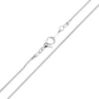 Messing Necklace Ketting, silver plated, uniseks & slang keten, 1.20mm, Per verkocht Ca 20 inch Strand