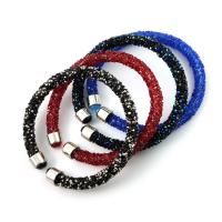 Bracelet strass, alliage de zinc, Placage, pour femme & avec strass, plus de couleurs à choisir, 60mm, Vendu par PC