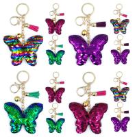 Bag Purse Charms Keyrings Keychains, PET, with Tibetan Style, Butterfly, portable & Unisex, more colors for choice, 95x75mm, Sold By PC