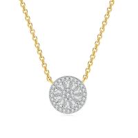 Cubic Zircon Micro Pave Brass Necklace with 1.97inch extender chain Round plated oval chain & micro pave cubic zirconia & for woman nickel lead & cadmium free 10mm Length Approx 15.7 Inch Sold By PC