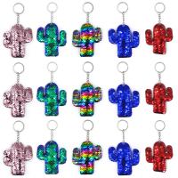 Key Chain, PET, s Cink Alloy, Opuntia stricta, Prijenosni & bez spolne razlike, više boja za izbor, 75x85mm, Prodano By PC