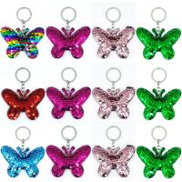 Bag Purse Charms Keyrings Keychains, PET, with Tibetan Style, Butterfly, portable & Unisex, more colors for choice, 60x85mm, Sold By PC
