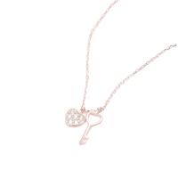 Thajsko Sterling Silver náhrdelník, Klíč, barva stříbrná á, pro ženy & s drahokamu, více barev na výběr, Délka Cca 15.75 inch, 3PC/Lot, Prodáno By Lot