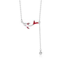 Thailand Sterling Silver Necklace, plated, Adjustable & for woman & enamel, more colors for choice, Length:Approx 15.75 Inch, 3PCs/Lot, Sold By Lot