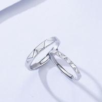 Pár prsteny, Thajsko Sterling Silver, barva stříbrná á, Nastavitelný & otevřeno & micro vydláždit kubické zirkony, 3PC/Lot, Prodáno By Lot