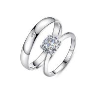 Couple Finger Rings Thailand Sterling Silver silver color plated Adjustable & open & micro pave cubic zirconia Sold By Lot