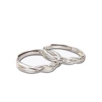 Anéis Couple dedo, Tailandia, cromado de cor prateada, Ajustável & abrir, 3PCs/Lot, vendido por Lot