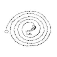 Thailand Sterling Silver Necklace, platinum color plated, different length for choice, 3PCs/Lot, Sold By Lot