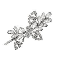 Hair Slide, Tibetan Style, fashion jewelry & for woman & with rhinestone, more colors for choice, nickel, lead & cadmium free, 67x36mm, Sold By PC