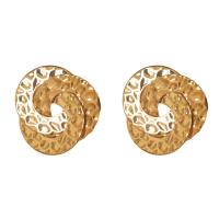 Zinc Alloy Stud Earring gold color plated fashion jewelry & for woman nickel lead & cadmium free 25mm Sold By Pair