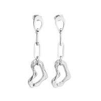 Titanium Steel Drop Earring, Heart, fashion jewelry & for woman & hollow, original color, 41mm, Sold By Pair