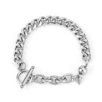Titanium Steel Bracelet fashion jewelry & Unisex original color Length Approx 7.48 Inch Sold By PC