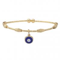 Evil Eye Jewelry Bracelet Brass real gold plated fashion jewelry & for woman nickel lead & cadmium free Inner Approx 60mm Sold By PC