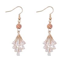 Acrylic Jewelry Earring Zinc Alloy with Acrylic gold color plated fashion jewelry & for woman & with rhinestone two different colored Sold By Pair