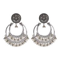 Mode-Fringe-Ohrringe, Zinklegierung, mit ABS-Kunststoff-Perlen, plattiert, Modeschmuck & für Frau, keine, 80x58mm, verkauft von Paar