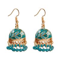 Fashion Fringe Earrings, Tibetan Style, with Resin, plated, fashion jewelry & for woman & enamel, more colors for choice, 46x22mm, Sold By Pair