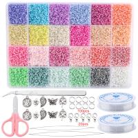 DIY Jewelry Supplies, Glass Beads, with Plastic Box & Lampwork, stoving varnish, more colors for choice, 21x3x14cmu30014mmu30012mm, Sold By Set