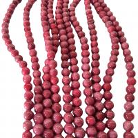 Perles en jade, Jade brun pâle, Rond, peinture, DIY & normes différentes pour le choix, rouge, Vendu par Environ 40 cm brin