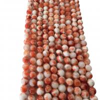 Natural Jade Beads Pale Brown Jade Round painted DIY orange Sold Per Approx 40 cm Strand