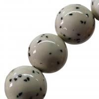 Perles bijoux en pierres gemmes, turquoise synthétique, Rond, peinture, DIY & normes différentes pour le choix, blanc, Vendu par Environ 40 cm brin