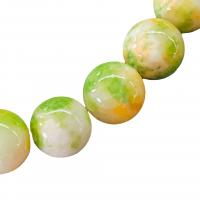 Blassbraune Jade Perle, rund, Spritzlackierung, DIY & verschiedene Größen vorhanden, grün, verkauft per ca. 40 cm Strang