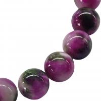 Blassbraune Jade Perle, rund, Spritzlackierung, DIY & verschiedene Größen vorhanden, gemischte Farben, verkauft per ca. 40 cm Strang