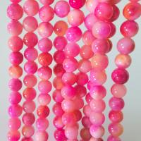 Pale Brown Jade Beads, Round, painted, DIY & different size for choice, rose carmine, Sold Per Approx 40 cm Strand